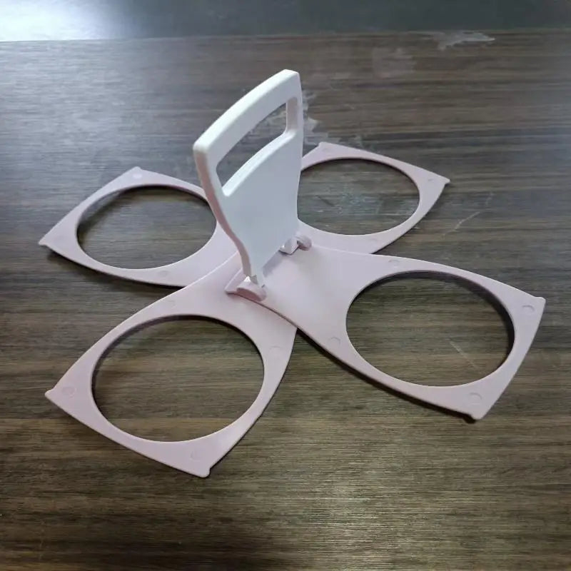 4-Cup Foldable Carousel Cup Holder – Portable Drink Caddy Cup Holder Caddy SPOT Light purple