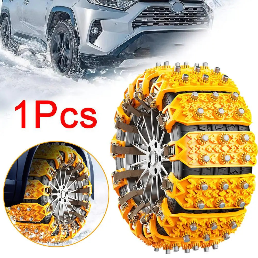 Rubber Tire Traction Chains – No-Jack Anti-Skid Snow Strips Tire Traction Chains SPOT