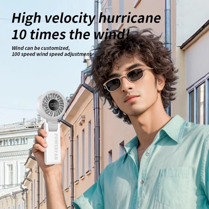 Digital Display Handheld Fan – USB Rechargeable Portable Mini Fan Handheld Portable Fan SPOT