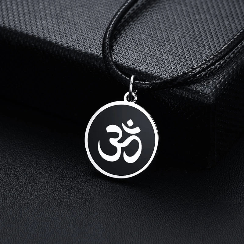 Men's OM Ohm Pendant Necklace – Stainless Steel Yoga Jewelry Pendant Necklace SPOT
