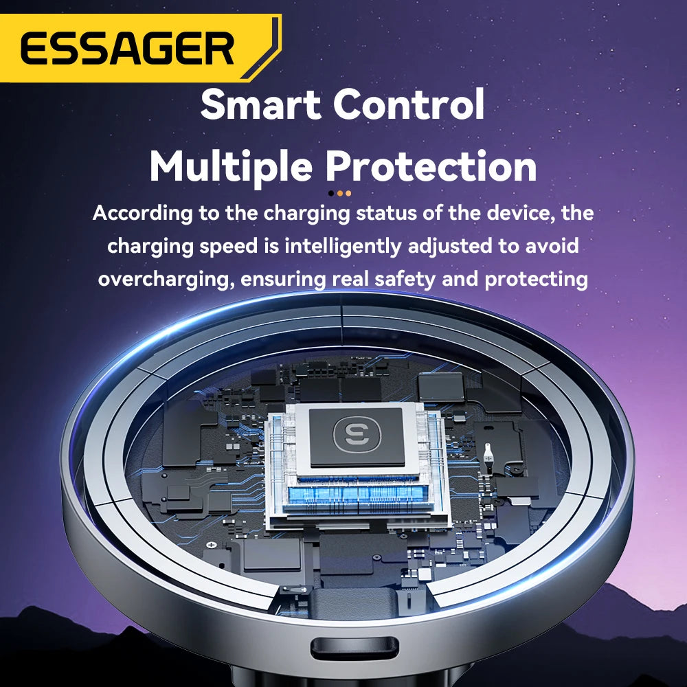 Essager RGB Magnetic Car Mount – 15W Qi Wireless Charger Wireless Car Mount SPOT