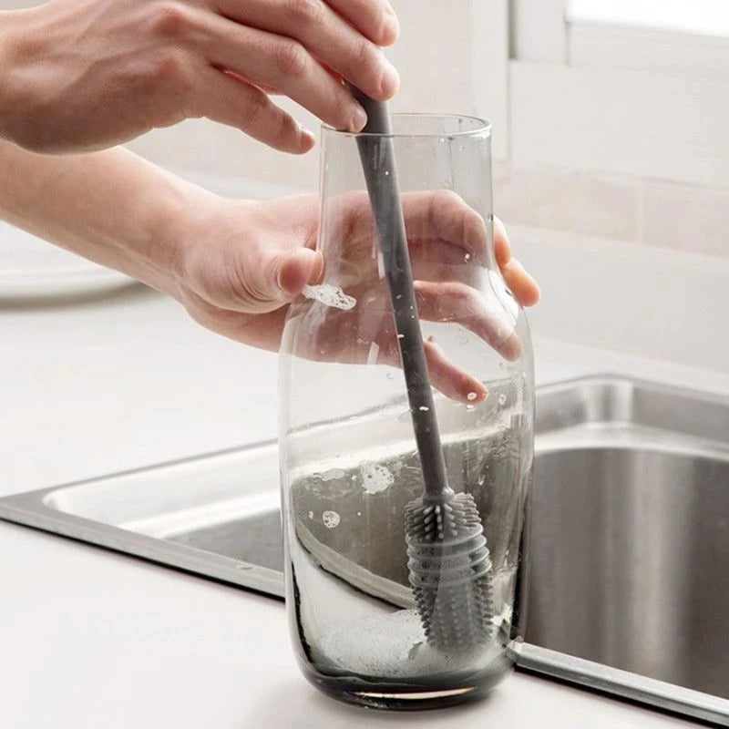 Silicone Cup Brush – Long Handle Bottle & Glass Cleaner Bottle Cleaning Brush SPOT