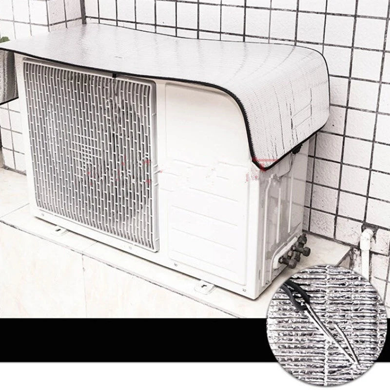 Outdoor Air Conditioner Cover – Aluminum Foil Sunscreen 100×50cm AC Unit Cover SPOT