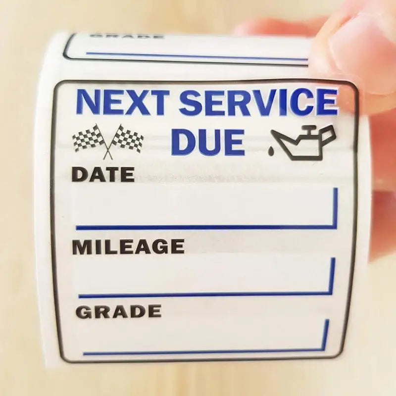 Car Service Reminder Stickers – 250-Sheet Oil Change Roll 2×2 In Car Maintenance Stickers SPOT