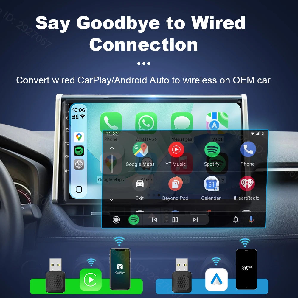 CarlinKit Mini Ultra Wireless CarPlay & Android Auto Adapter Wireless CarPlay Adapter SPOT