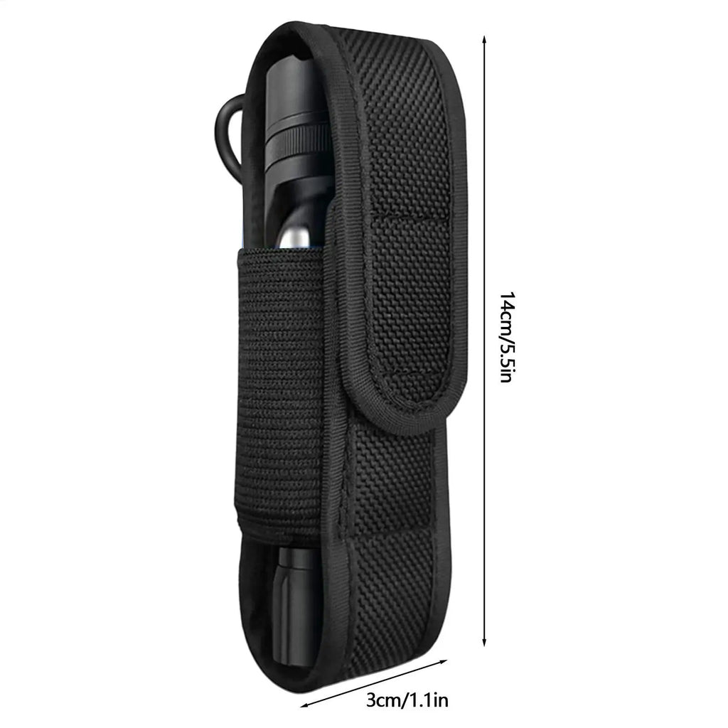 Nylon Waist-Mount Flashlight Pouch – LED Torch Protective Case Flashlight Holster Pouch SPOT