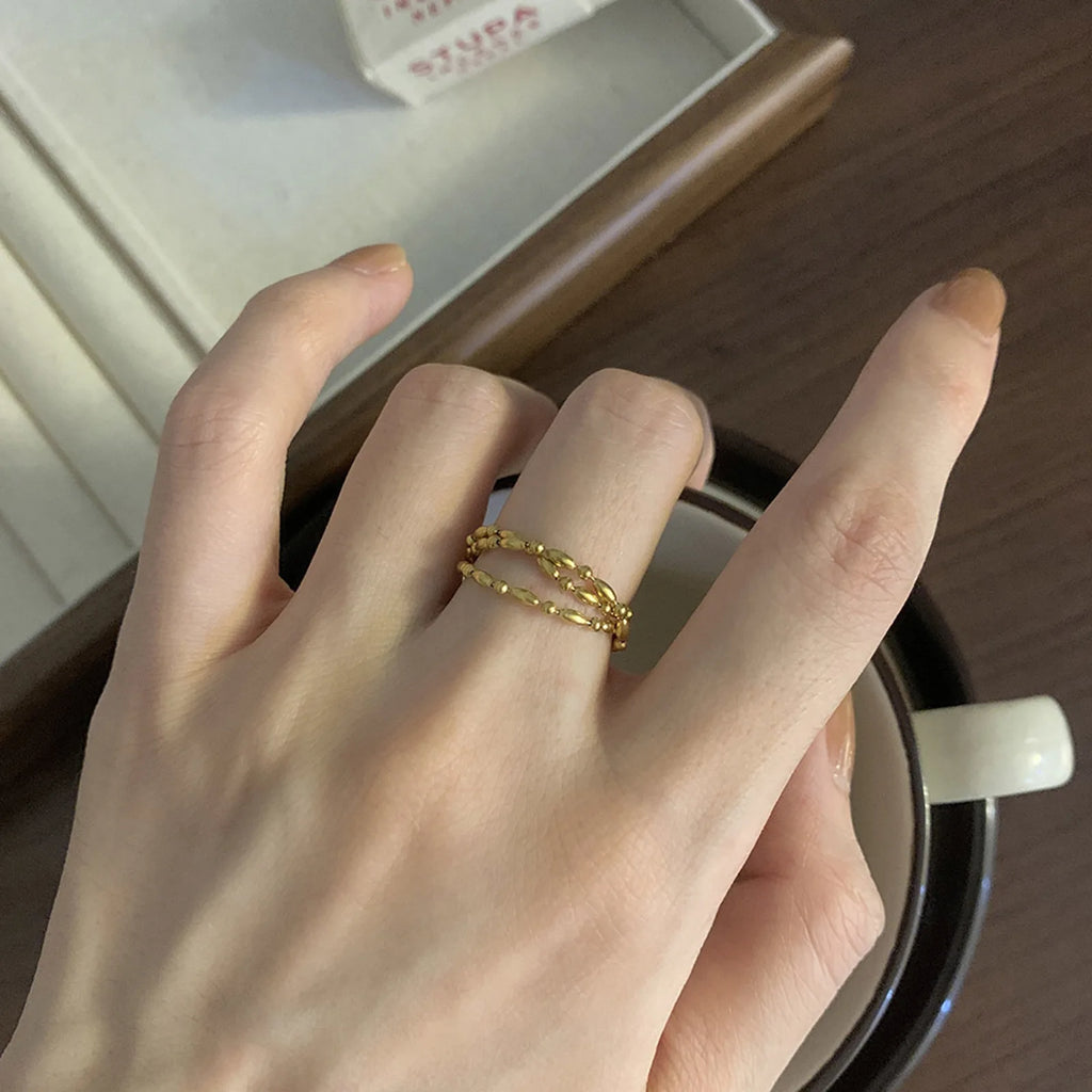 Adjustable Multilayer Chain Ring – 18K Gold Plated, Sizes 7–12 Fashion Ring SPOT