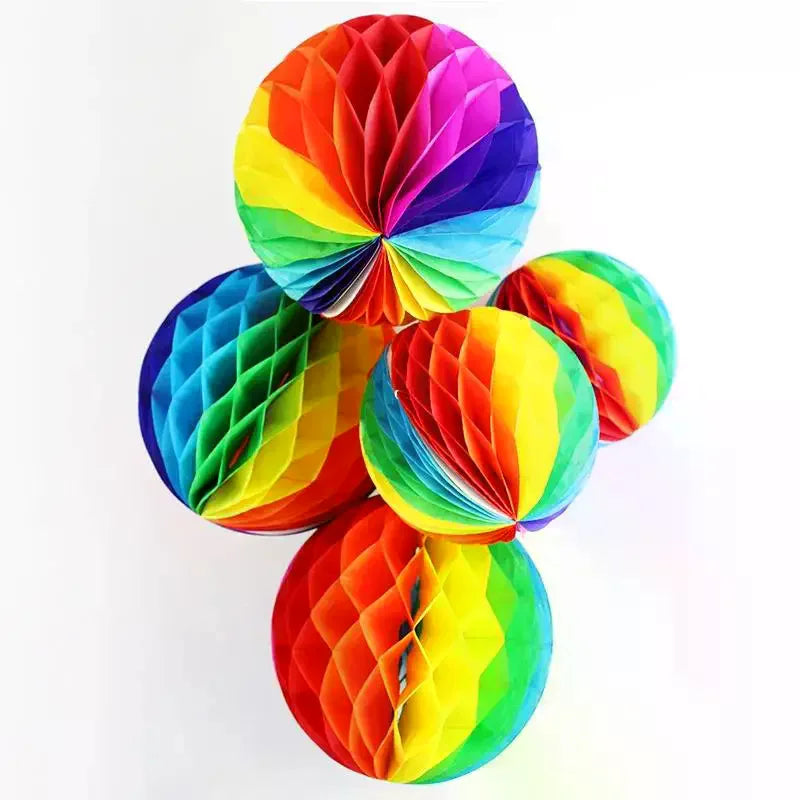 Rainbow Honeycomb Paper Balls 15–30cm | Party Wedding Decor Party Decoration Ball SPOT