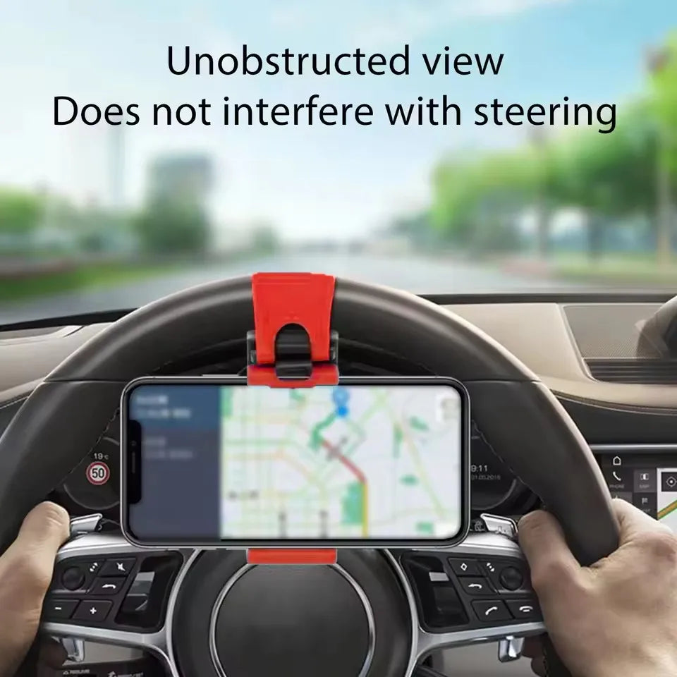 Universal Steering Wheel Car Phone Holder – Telescopic Clip Car Phone Mount SPOT