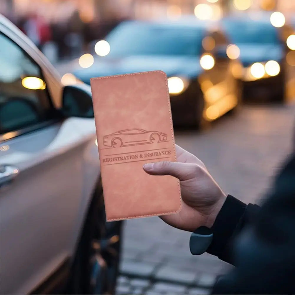 PU Leather Car Document Holder – Registration & Insurance Wallet Car Document Wallet SPOT