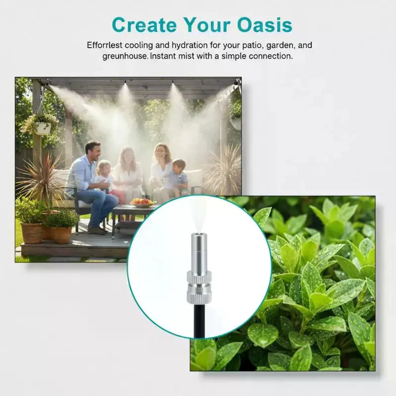 10-Pack Low Pressure Atomizing Misting Nozzles | Metal Spray Misting Nozzle SPOT