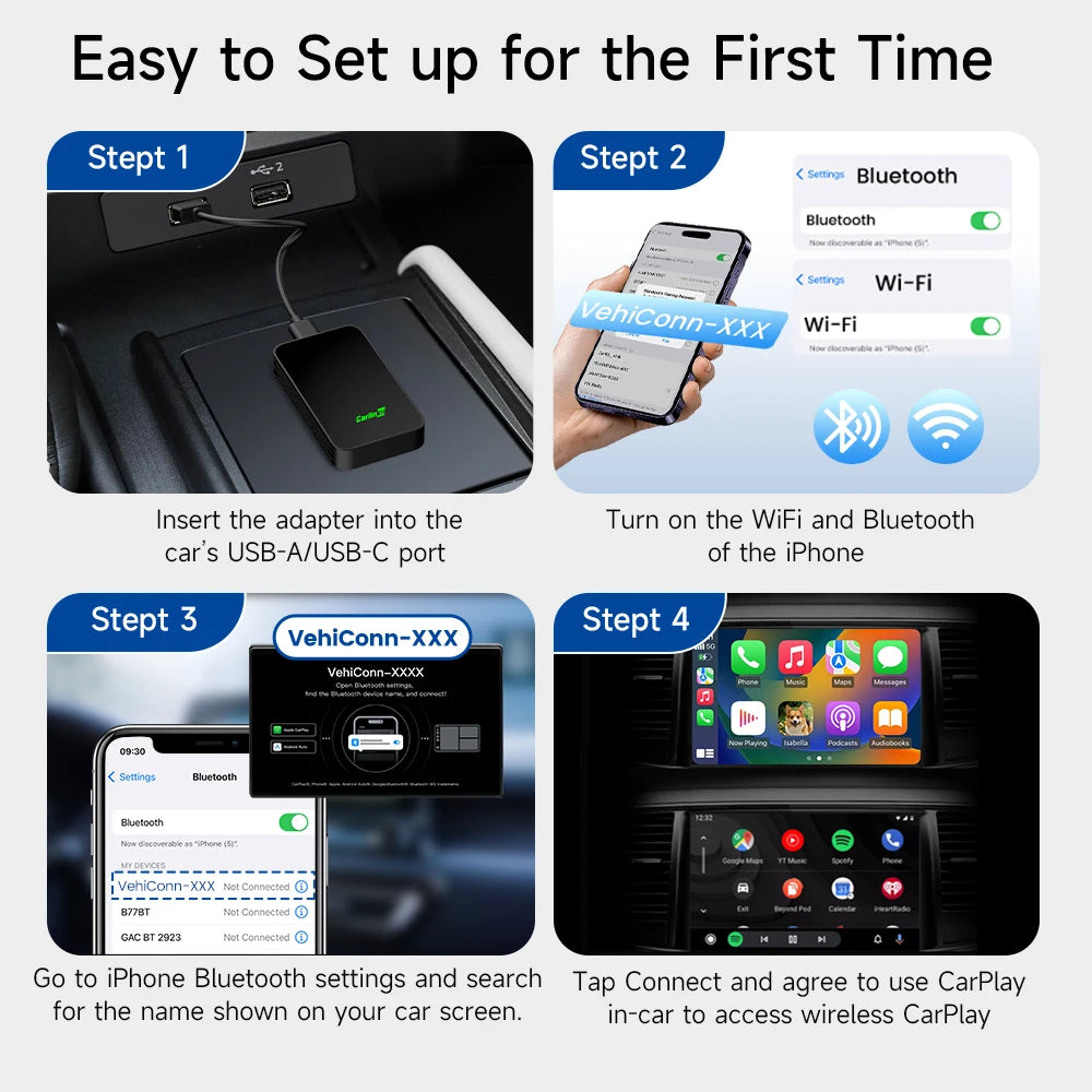 CarlinKit C2Air Wireless CarPlay & Android Auto Adapter Wireless CarPlay Adapter SPOT