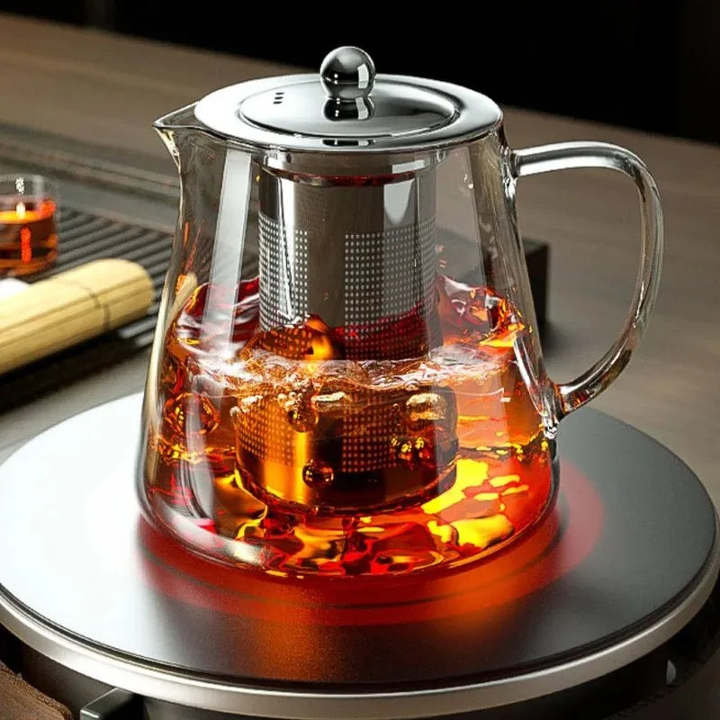 Borosilicate Glass Teapot with Stainless Steel Infuser 1L Glass Teapot SPOT