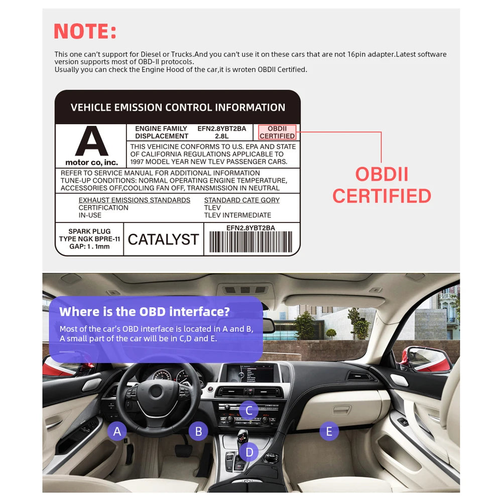 Bluetooth 5.1 OBD2 Scanner – Mini ELM327 Car Diagnostic Tool OBD2 Diagnostic Scanner SPOT