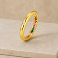 Colorful Zirconia Eternity Ring – 18K Gold Plated Wedding Band Eternity Band Ring SPOT US Size 6