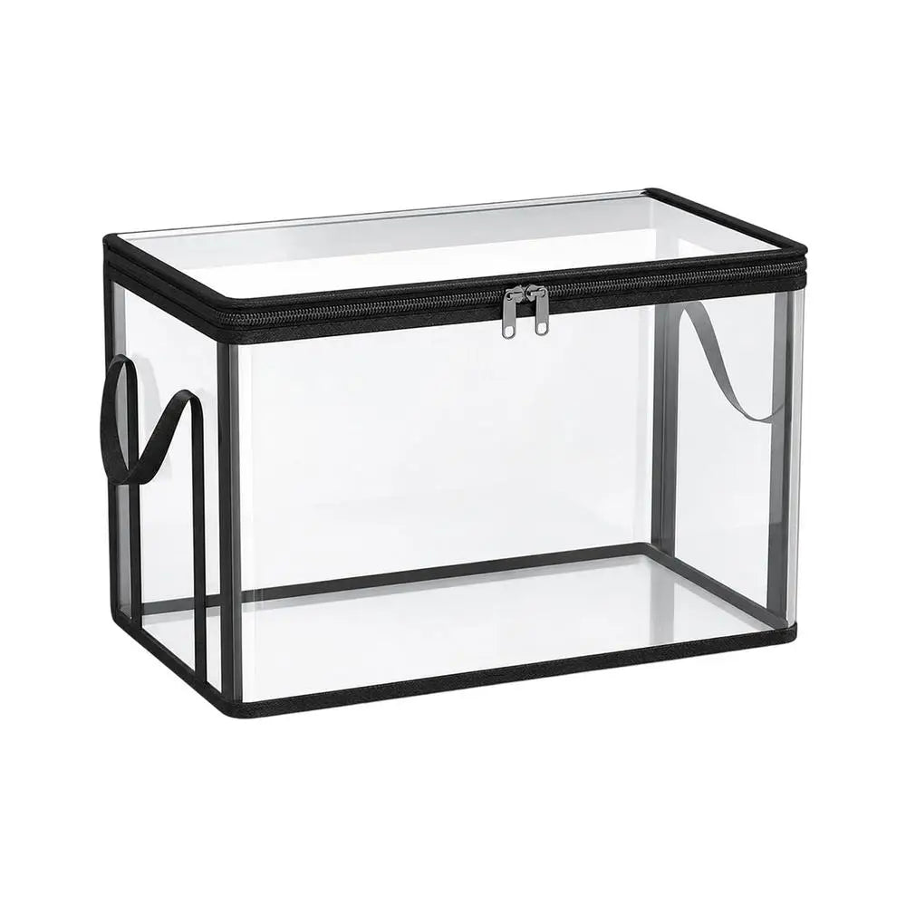 Transparent Stackable Storage Bins – Large PVC Organizer Box Storage Organizer Bin SPOT M Black
