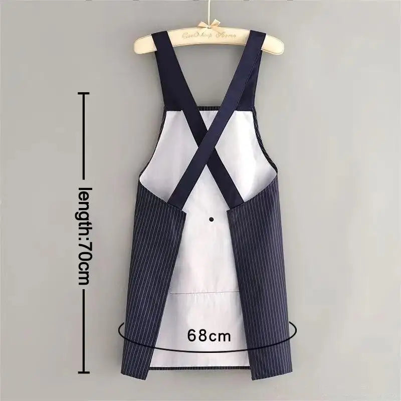 Striped Waterproof Chef Apron with Hand-Wipe Pocket – Unisex Chef Apron SPOT