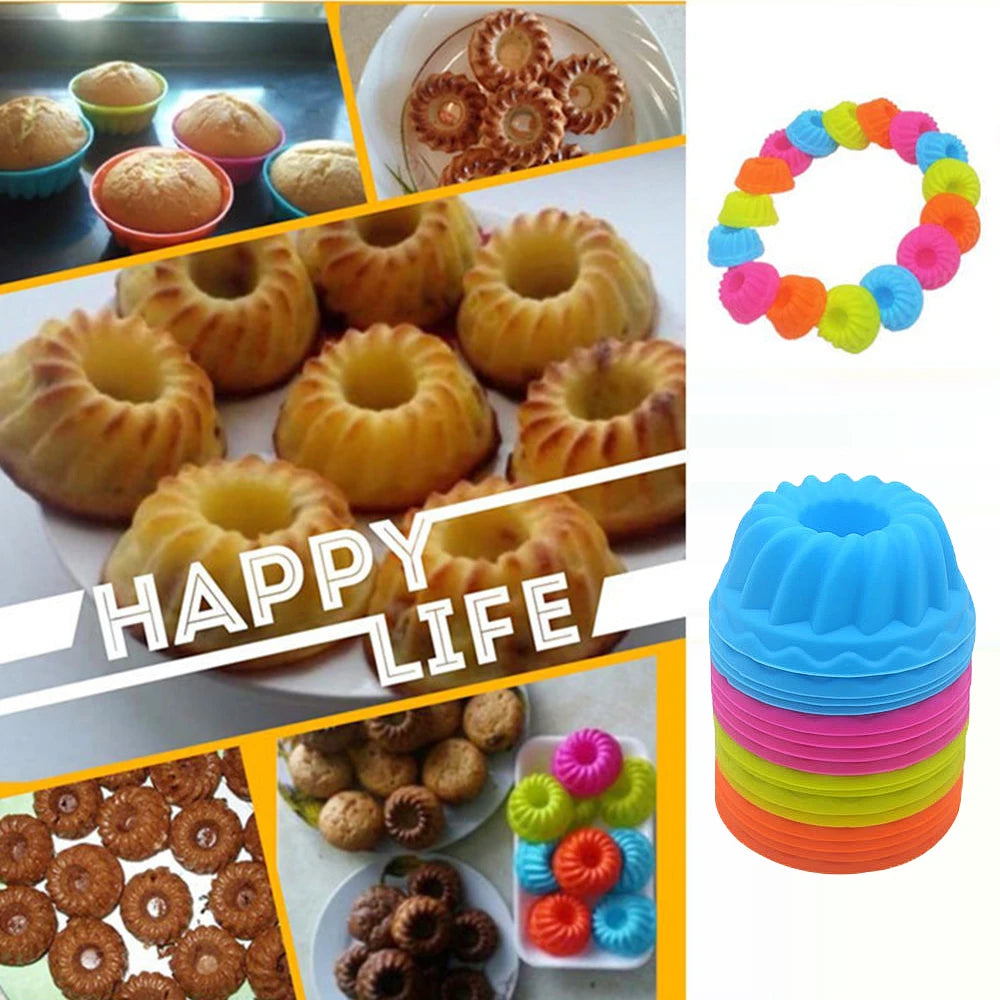 12-Pack Silicone Muffin Cup Cake Baking Molds – DIY Bakeware Silicone Baking Molds SPOT
