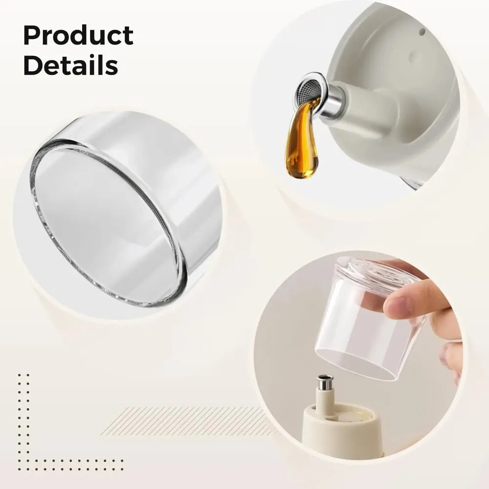 Leak-Proof Glass Dispenser Bottle with Non-Drip Steel Spout Glass Dispenser Bottle SPOT