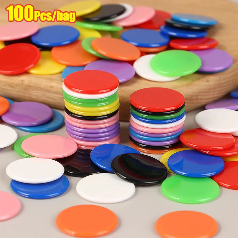 100-Pack Montessori Counting Chips – Math Tokens & Bingo Markers Math Counting Chips SPOT
