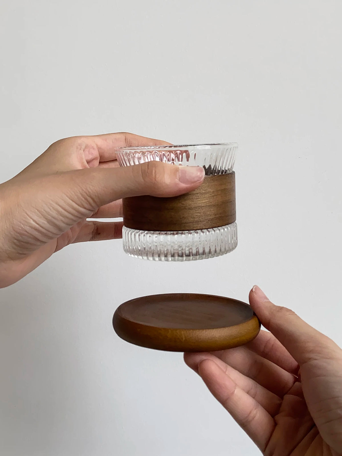 Japanese Wood Coasters Set of 6 – Zen Round Tea Cup Mats Wood Coaster Set SPOT
