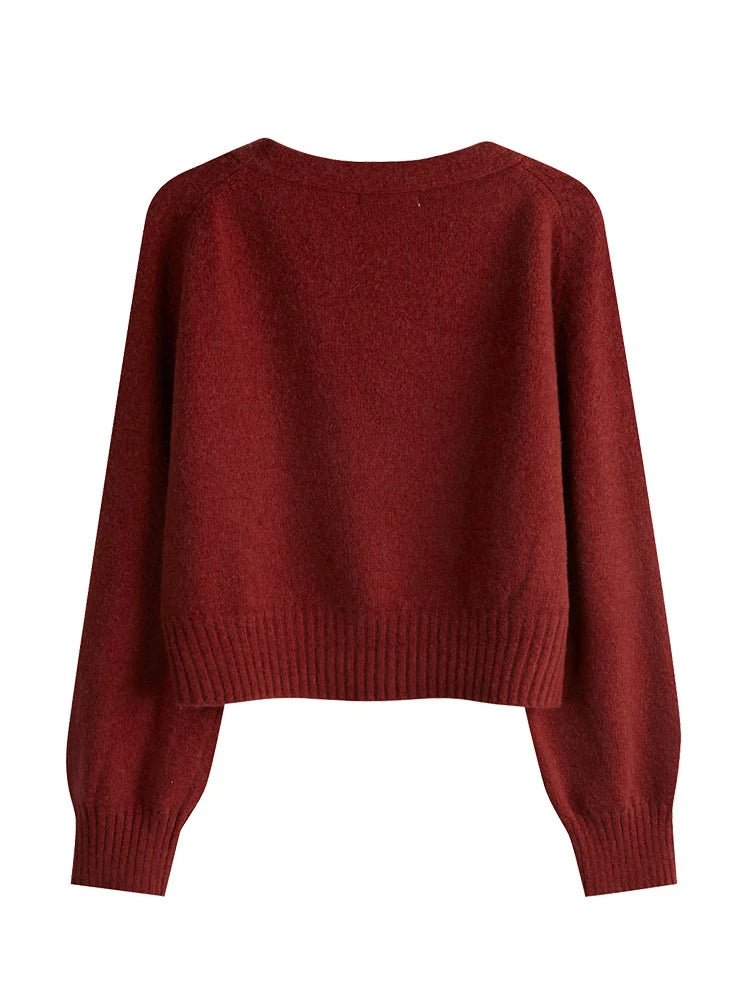 Women's V-Neck Button Cardigan – Loose Knit Sweater Knit Cardigan Sweater SPOT