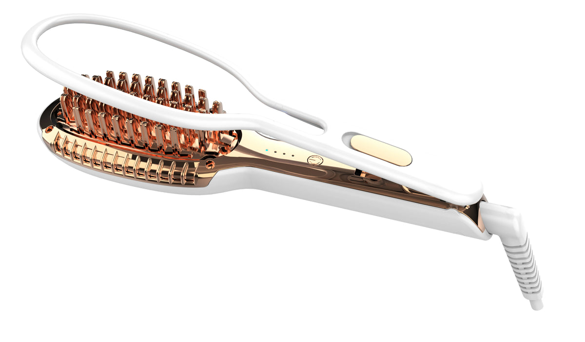 2-in-1 Electric Bristle Hair Straightener Brush | Auto Shut-Off Hair Straightener Brush SPOT