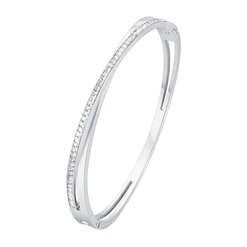 Crossover Zirconia Bangle Bracelet – Sparkly Women's Jewelry Bangle Bracelet SPOT Default Title