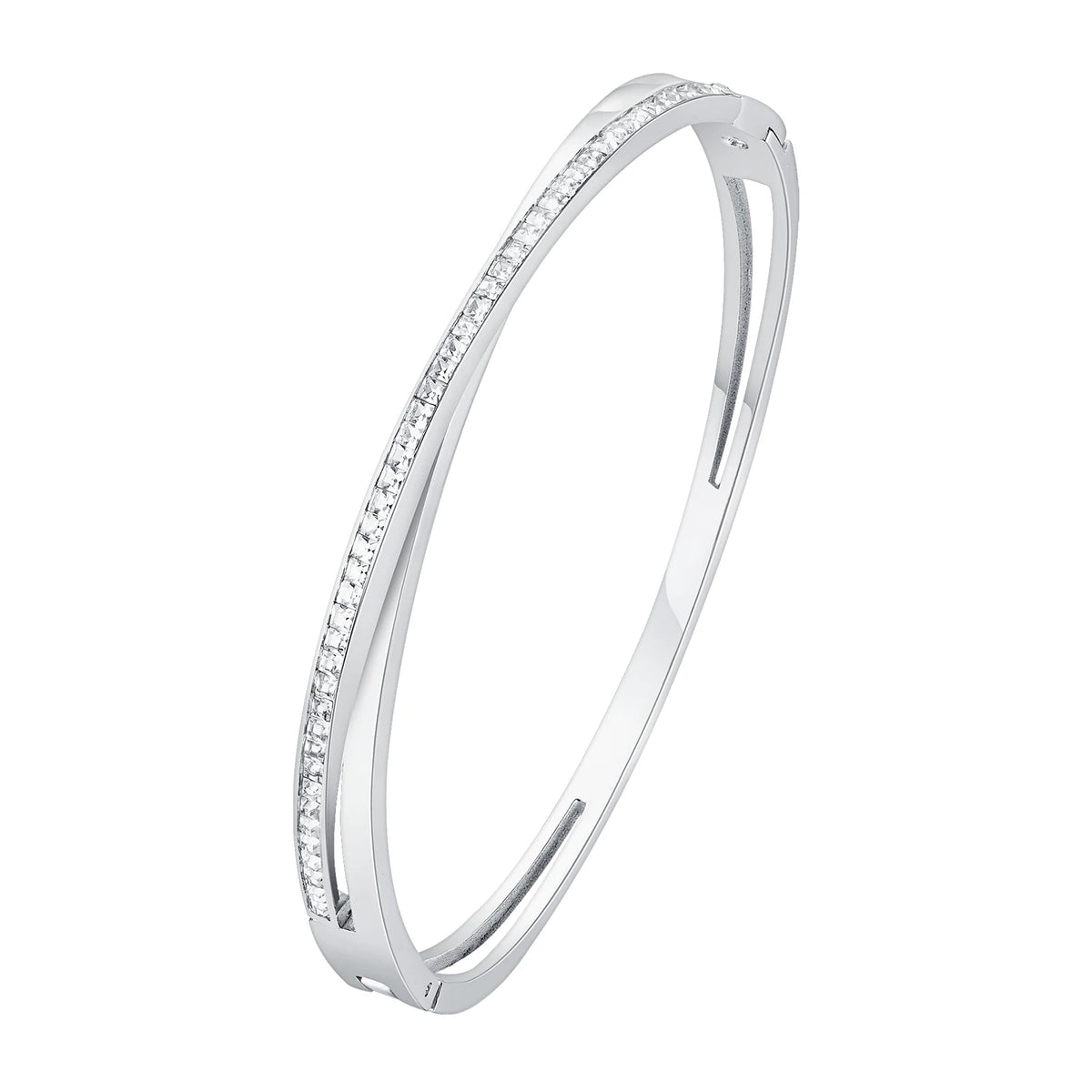 Crossover Zirconia Bangle Bracelet – Sparkly Women's Jewelry Bangle Bracelet SPOT Default Title