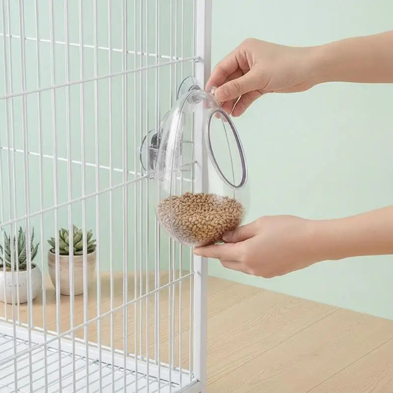 Anti-Splash Bird Feeder – Clear Wall-Hanging Cage Feeder Bird Cage Feeder SPOT