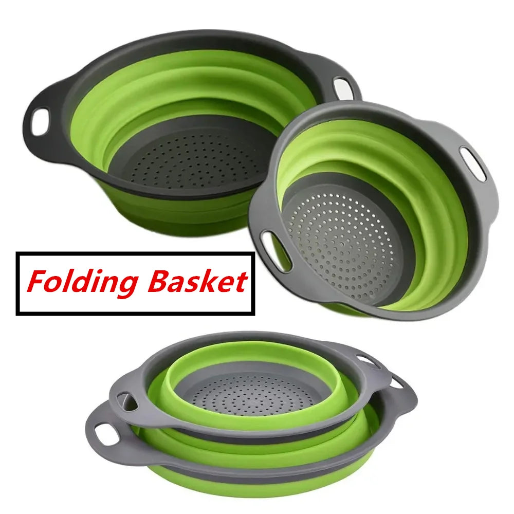 Collapsible Silicone Colander – Foldable Fruit & Veggie Strainer Collapsible Colander SPOT
