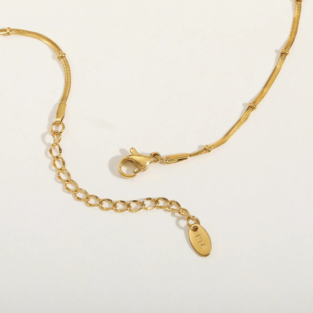 18K Gold Plated Snake Bead Chain Bracelet for Women Chain Link Bracelet SPOT