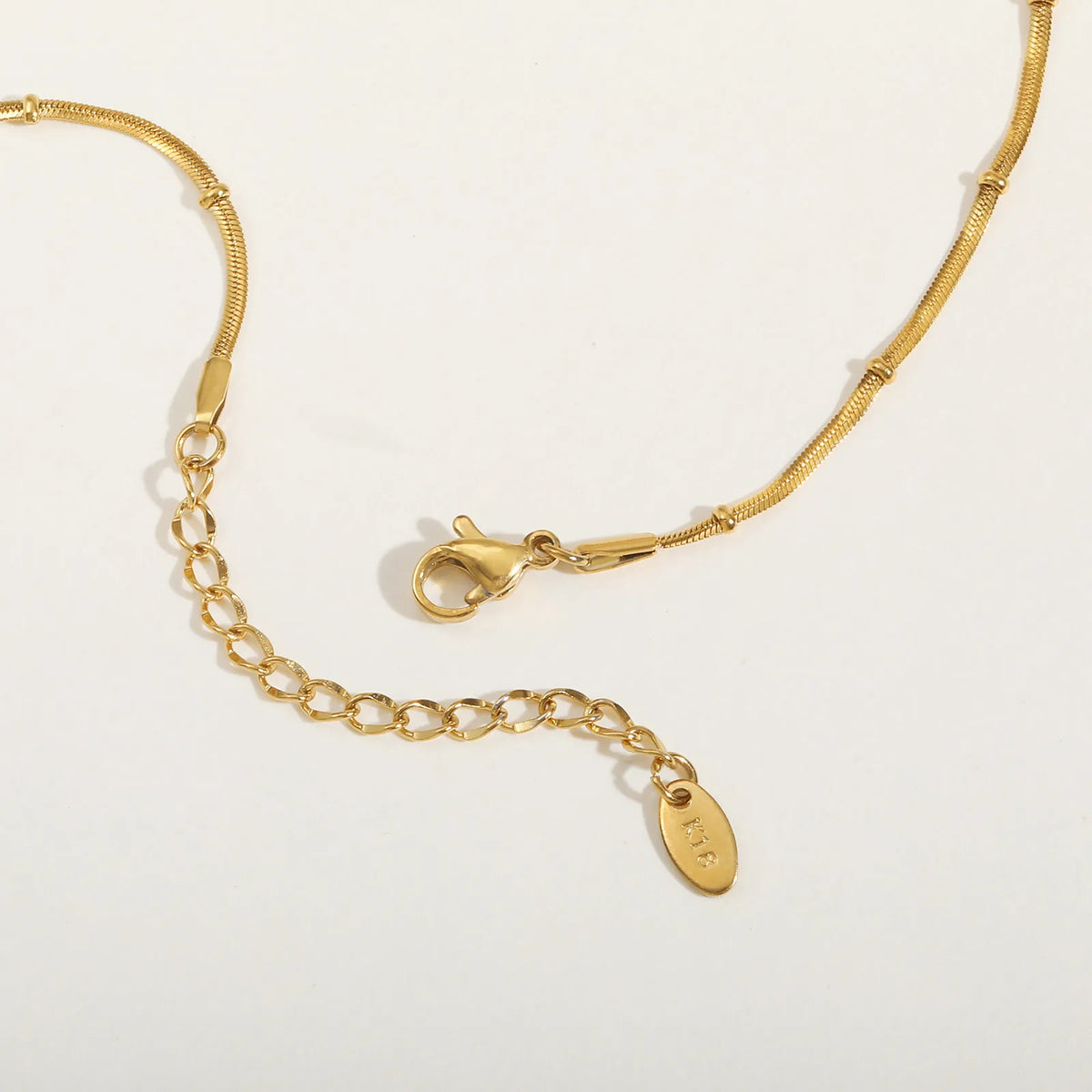 18K Gold Plated Snake Bead Chain Bracelet for Women Chain Link Bracelet SPOT