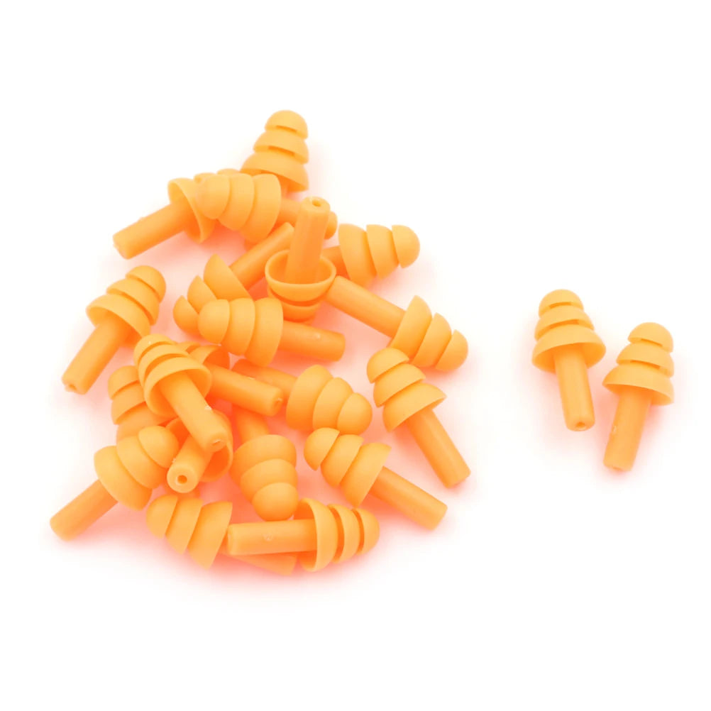 20-Pack Silicone Earplugs – Noise Blocking for Sleep & Study Silicone Earplugs SPOT 0 Orange