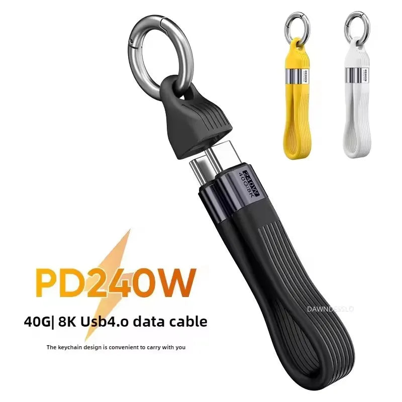USB4 240W Fast Charging Cable 40Gbps USB-C to C Keychain USB-C Charging Cable SPOT