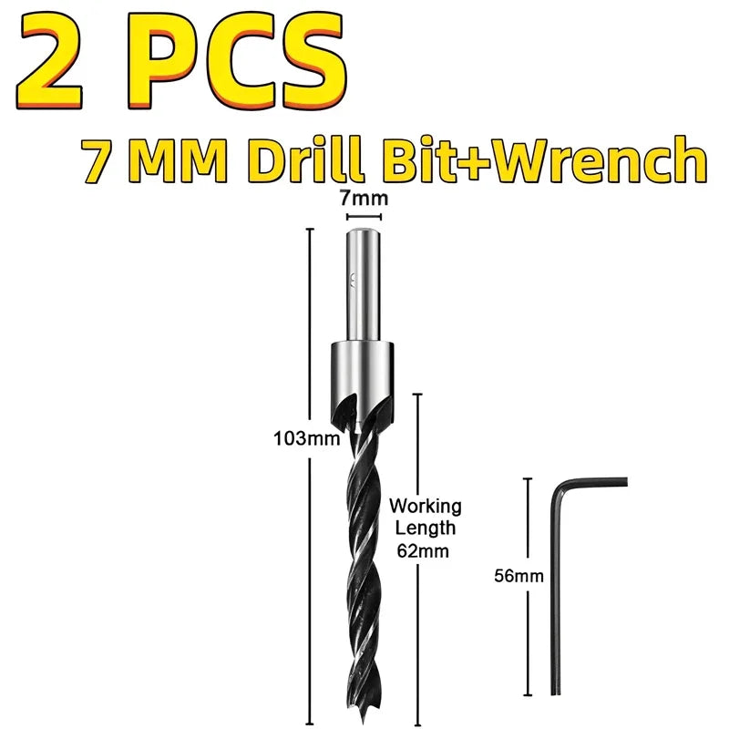 8-Pc HSS Countersink Drill Bit Set – Woodworking Chamfer Countersink Drill Bit Set SPOT 7MM Silver