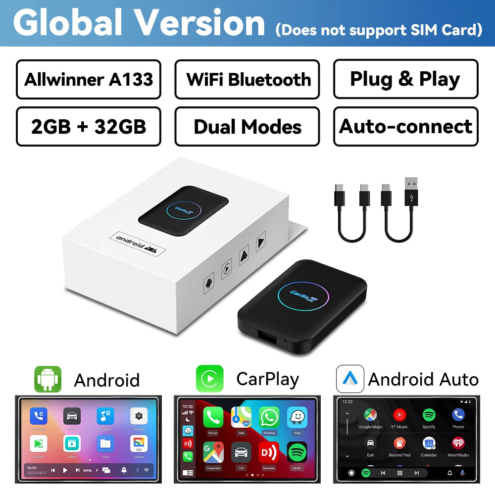 CarlinKit Tbox Lite Wireless CarPlay & Android Auto Box 2G+32G Car Multimedia Box SPOT Tbox Lite 2GB 32GB