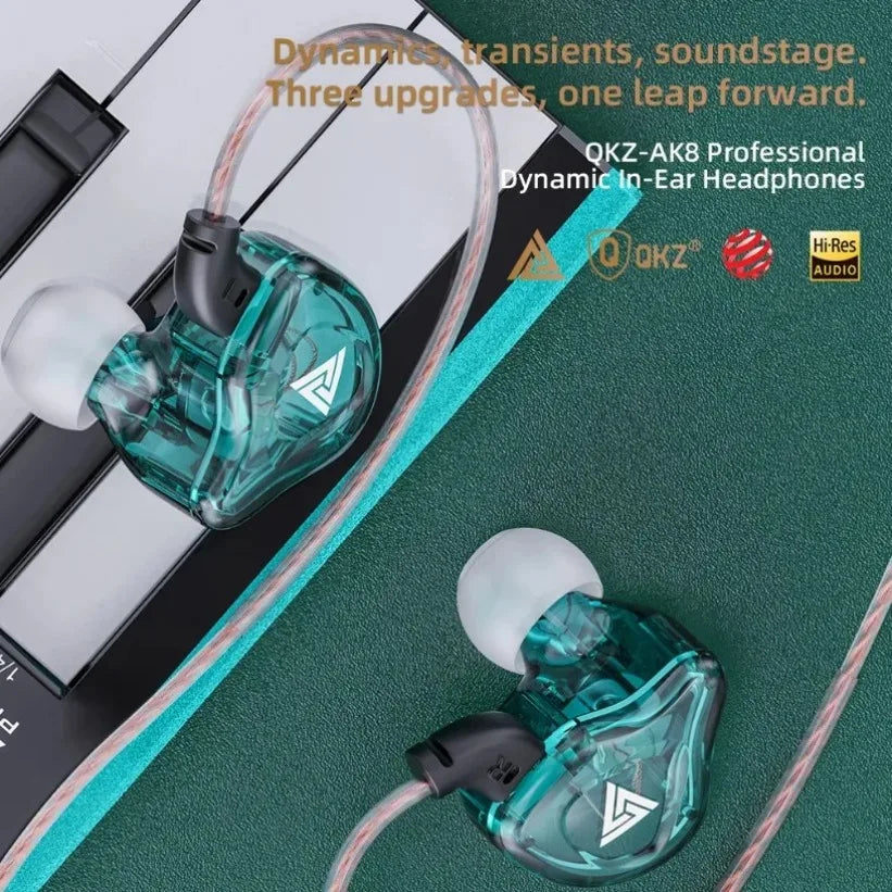 VIKEFON QKZ-AK8 Hi-Res Wired Earphones 3.5mm, 10mm Driver Wired In-Ear Earphones SPOT