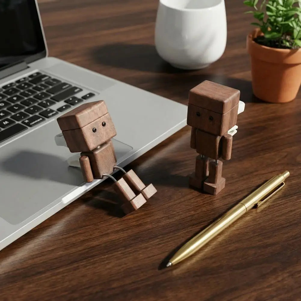 Wooden Robot Car Air Freshener Diffuser – Wobble Vent Clip Car Diffuser Ornament SPOT