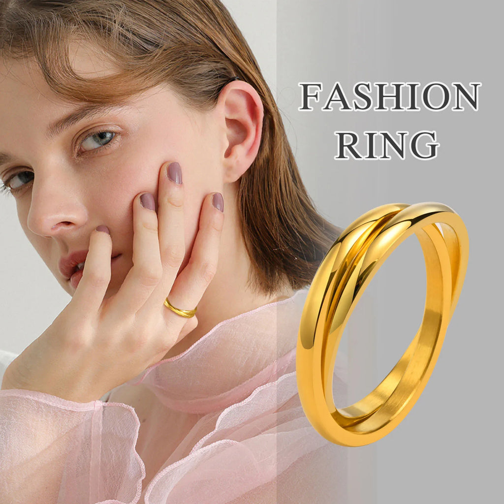 Meaeguet Interlocking Rolling Ring Set of 2 – Stainless Steel Stacking Ring Set SPOT
