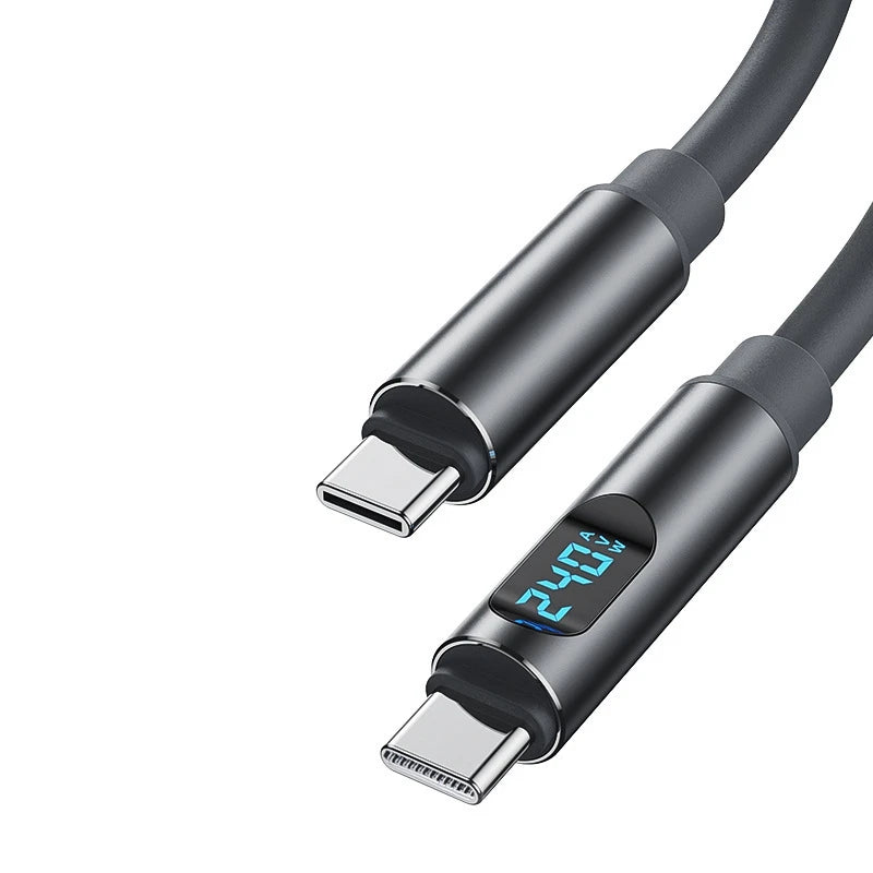 240W USB-C Fast Charging Cable with Digital Display USB-C Charging Cable SPOT 1.8m dual Type-C