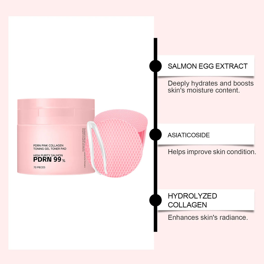 PDRN Pink Collagen Toning Gel Pads – Hydrating & Brightening Collagen Toner Pads SPOT