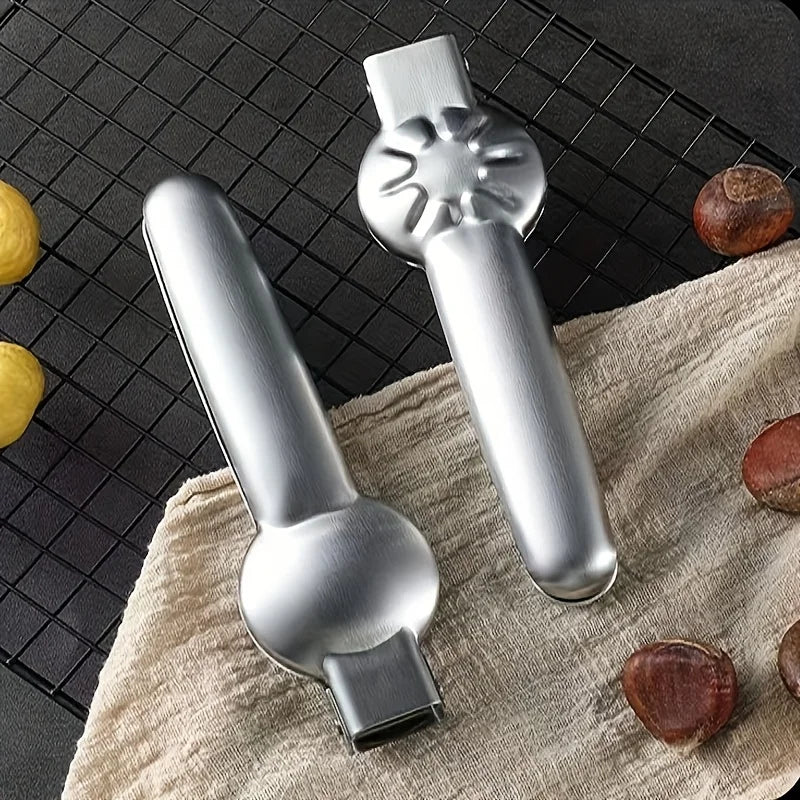 2-in-1 Chestnut Opener & Walnut Cracker – Stainless Steel Nut Cracker Tool SPOT