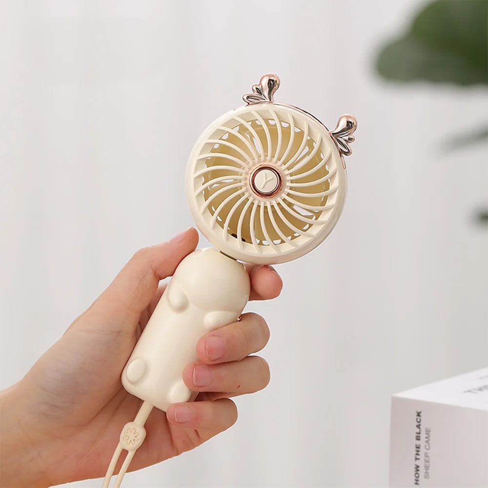 Foldable USB Rechargeable Mini Handheld & Desk Fan – Portable Portable Mini Fan SPOT White USB Type-C
