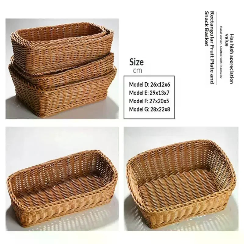 Woven Rattan-Style Serving Basket – Bread, Fruit & Veggie Tray Woven Serving Basket SPOT