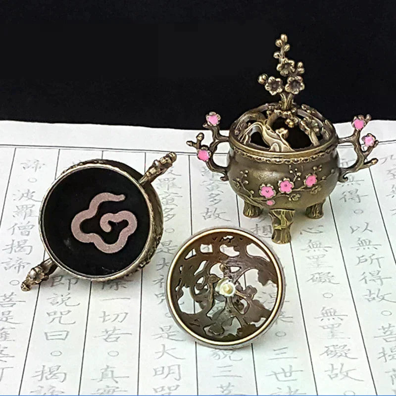 Mini Plum Blossom Incense Burner Bowl – Zinc Alloy Lotus Holder Incense Burner SPOT