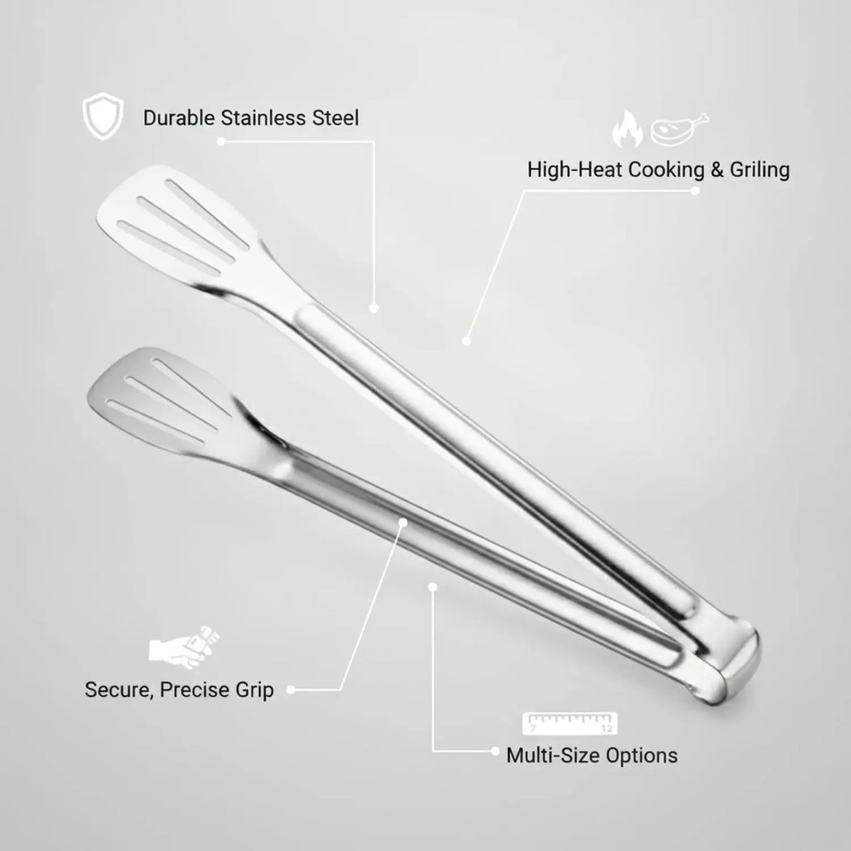 14-Inch 304 Stainless Steel Food Tongs – BBQ & Kitchen Kitchen Tongs SPOT