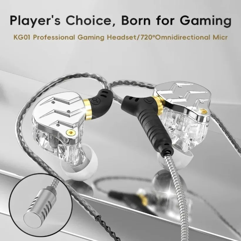 VIKEFON Wired Gaming Earbuds – Detachable Mic, 11mm Driver Wired Gaming Earbuds SPOT