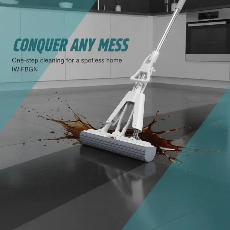 Hands-Free Squeeze Sponge Floor Mop – Wet & Dry Cleaning Sponge Floor Mop SPOT