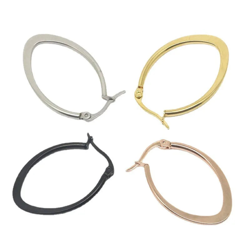 Meaeguet Stainless Steel Geometric Hoop Earrings | Hypoallergenic Hoop Earrings SPOT